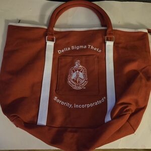 NWOT Delta Sigma Theta Sorority red & white tote Bag